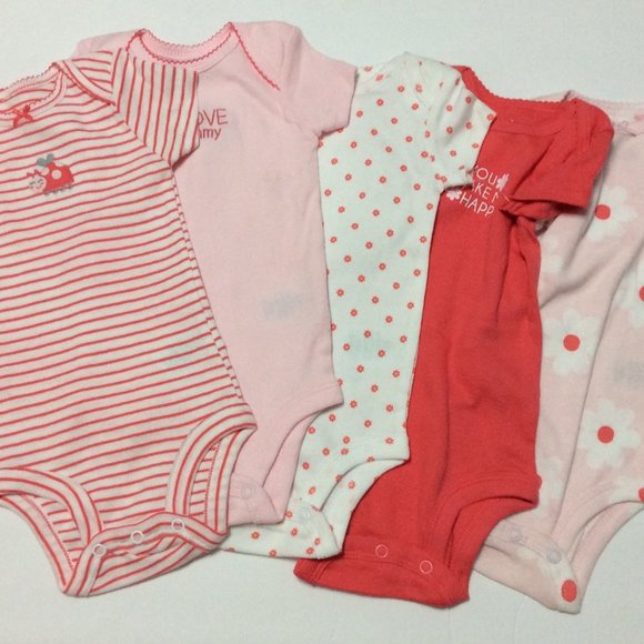 NWOT Carter's 5-Pack Short-Sleeve Bodysuits 3Mos - Picture 8 of 8
